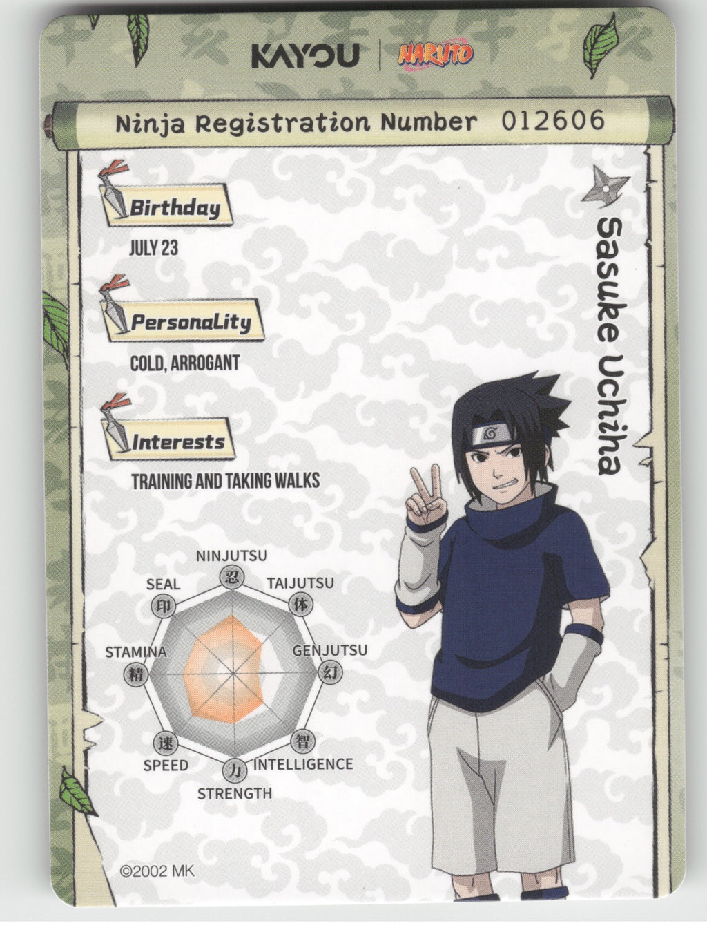 Sasuke Uchiha Base SR Earth Scroll Series 2 016L2 NM back