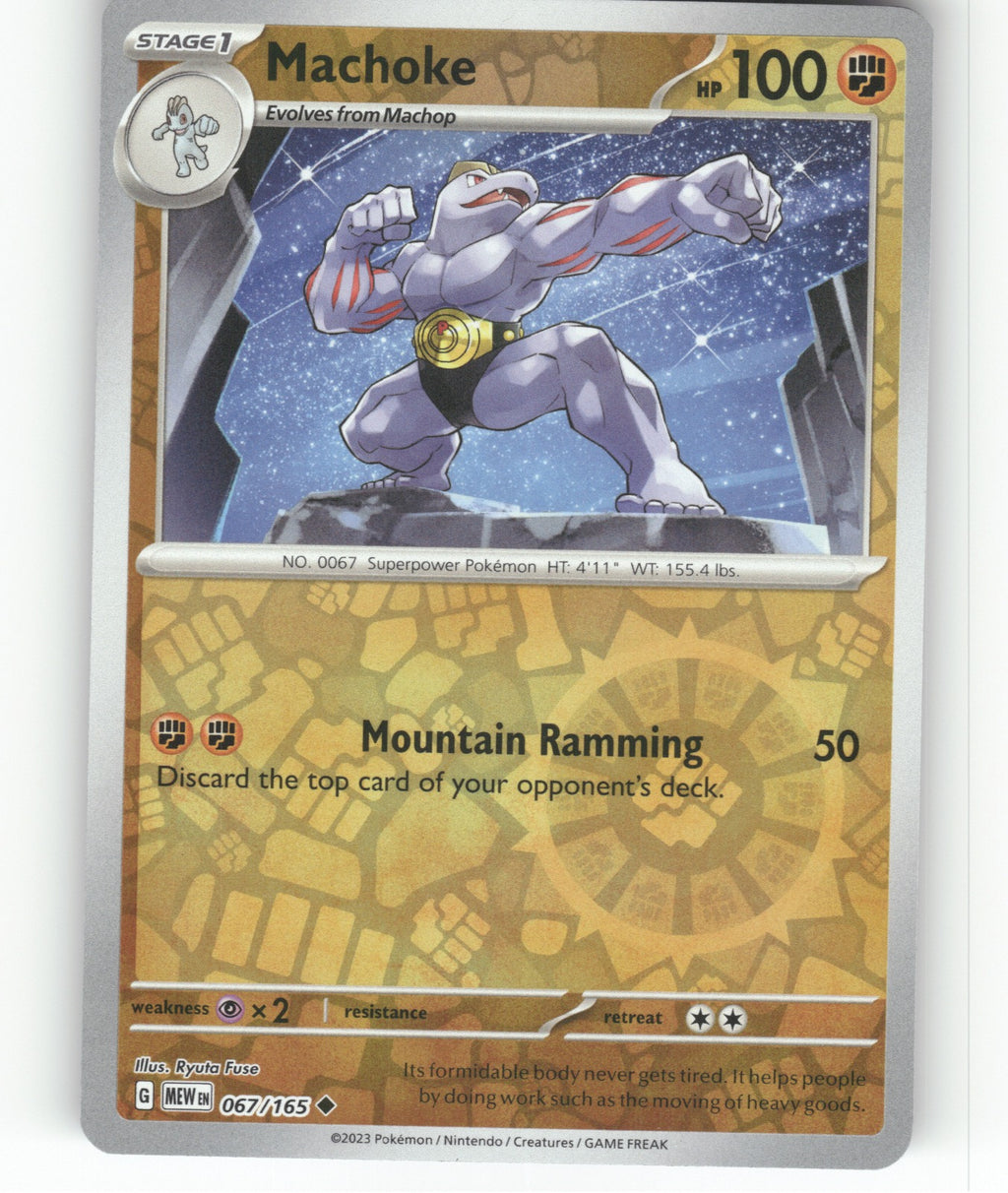 Machoke Reverse Holo Uncommon SV: Scarlet & Violet 151 067/165 NM