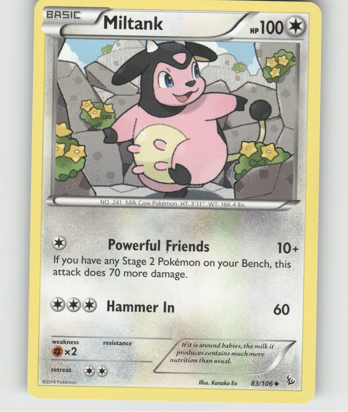 Miltank Uncommon XY - Flashfire 83/106 NM