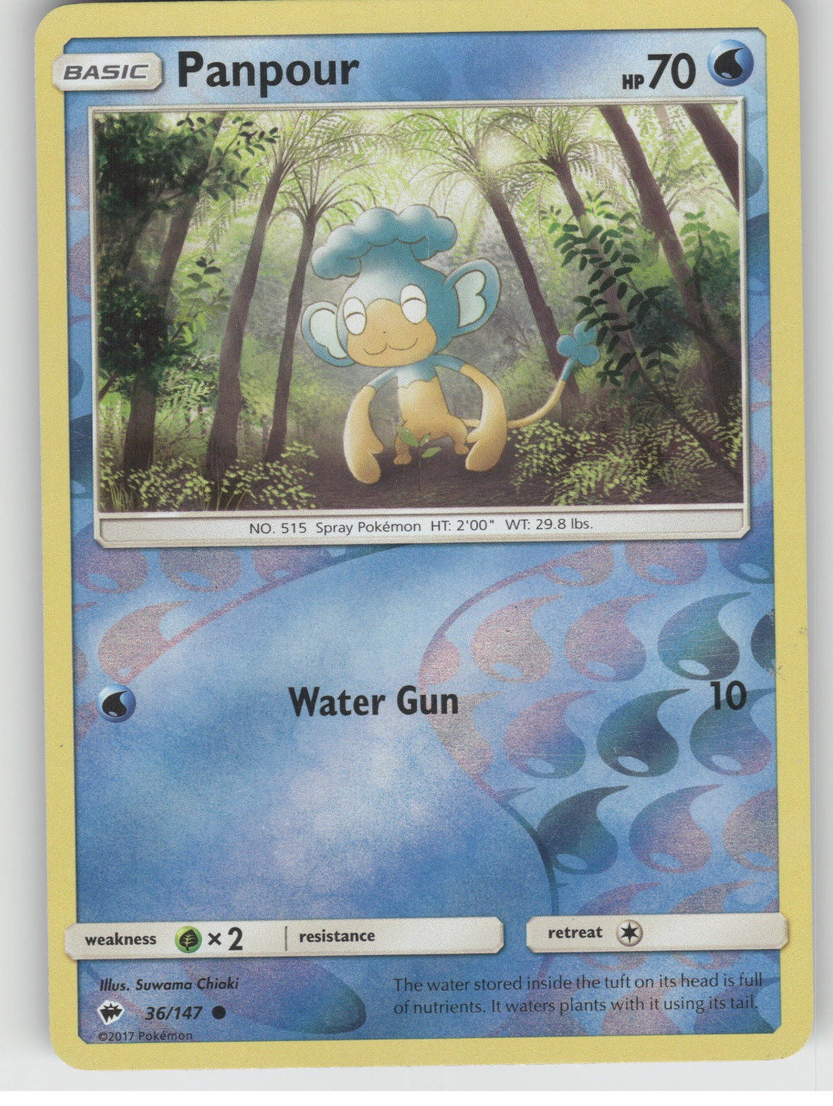 Panpour Reverse Holo Common SM - Burning Shadows 36/147 NM