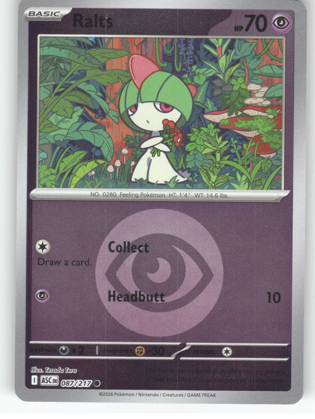 Ralts (Energy Symbol Pattern) Reverse Holo Common ME: Ascended Heroes 087/217 NM