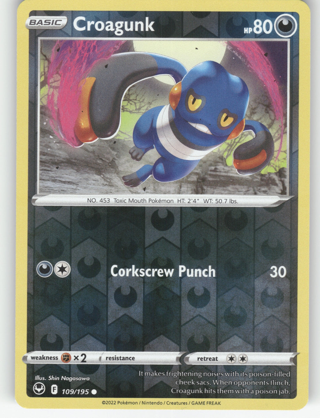 Croagunk Reverse Holo Common SWSH12: Silver Tempest 109/195 NM