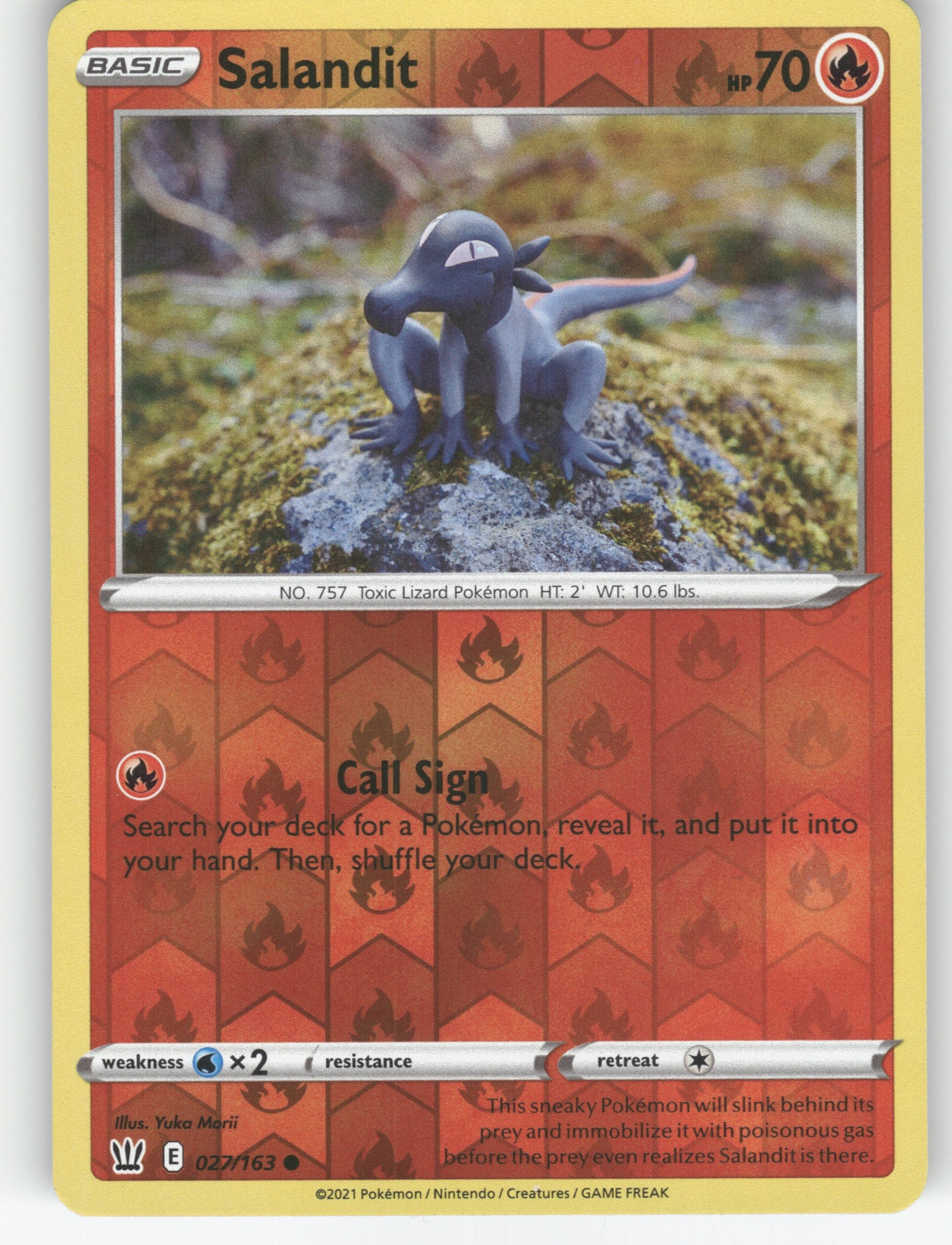 Salandit Reverse Holo Common SWSH05: Battle Styles 027/163 NM