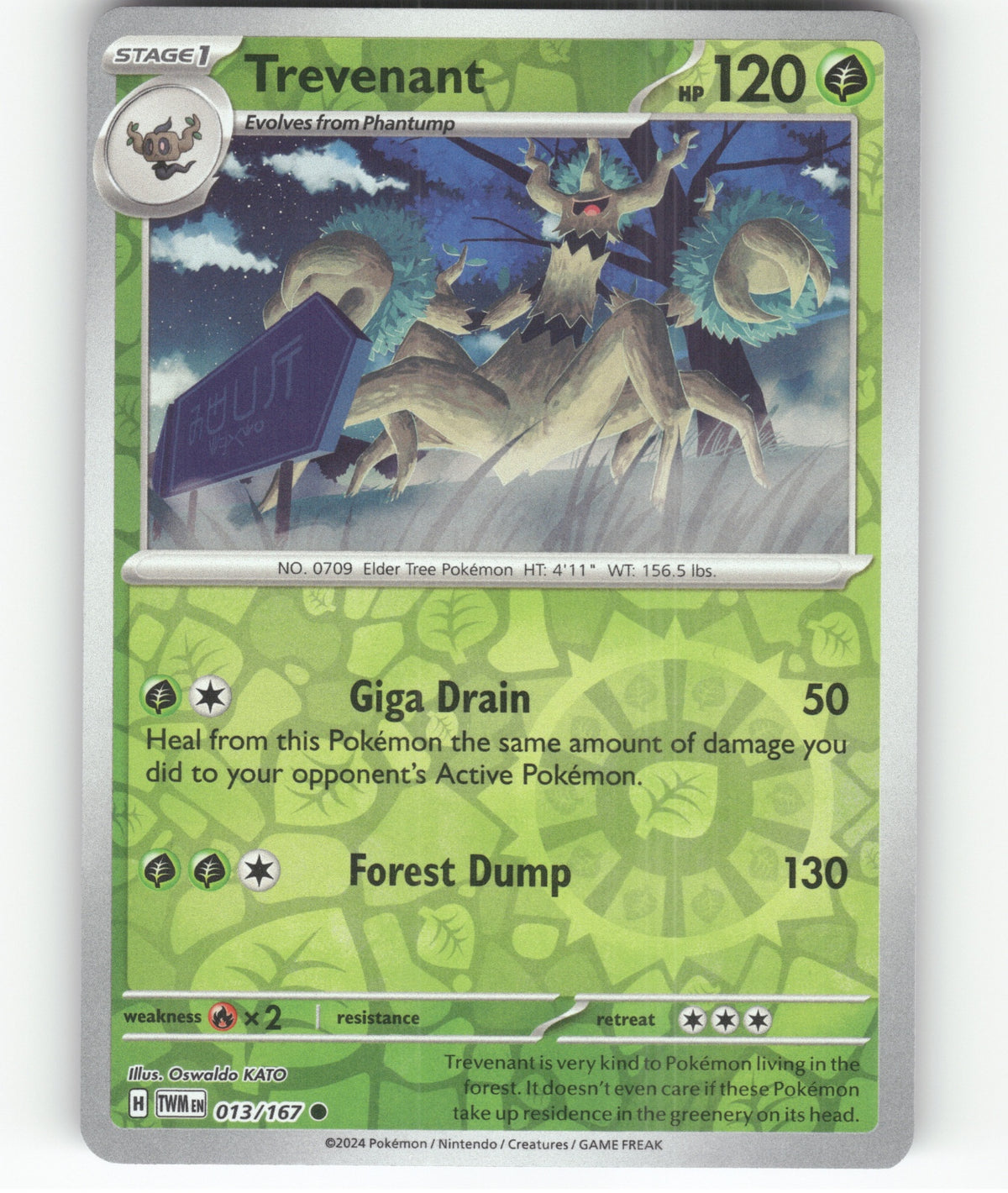 Trevenant Common SV06: Twilight Masquerade 013/167 NM