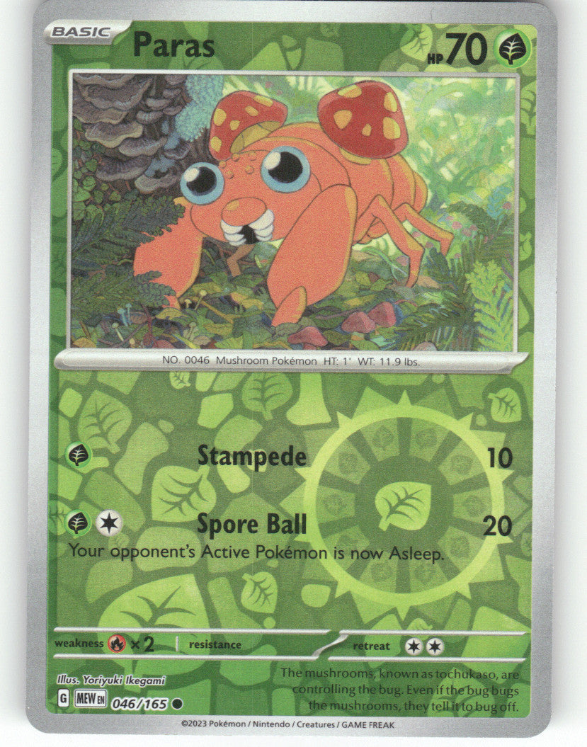 Paras Reverse Holo Common SV: Scarlet & Violet 151 046/165 NM