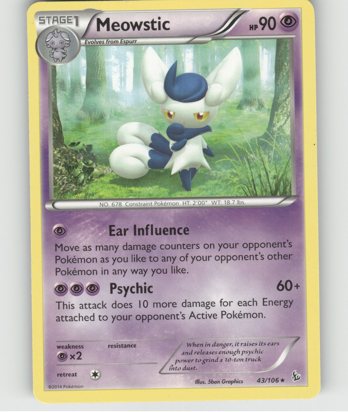 Meowstic Rare XY - Flashfire 43/106 NM