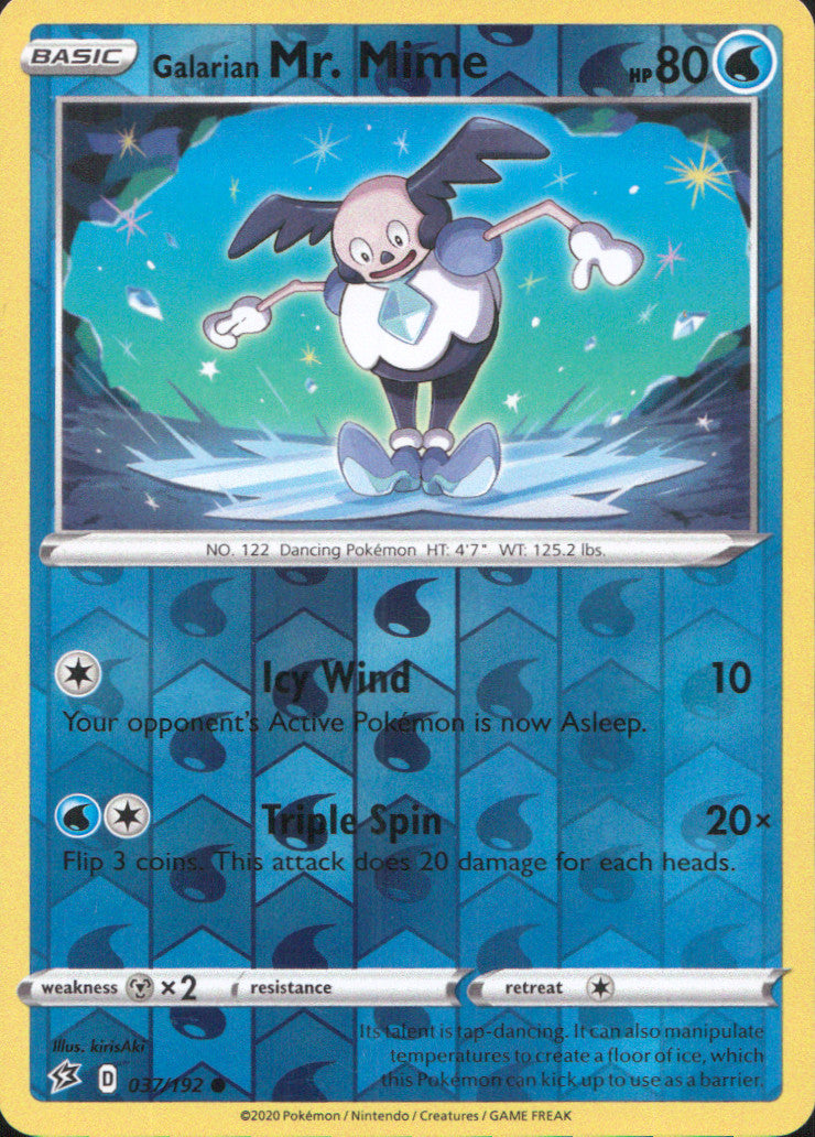 Galarian Mr. Mime Reverse Holo Common SWSH02: Rebel Clash 037/192 NM