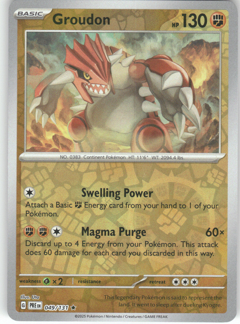 Groudon Reverse Holo Rare SV: Prismatic Evolutions 049/131 NM