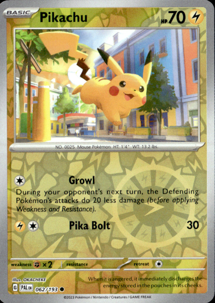 Pikachu Reverse Holo Common SV02: Paldea Evolved 062/193 NM