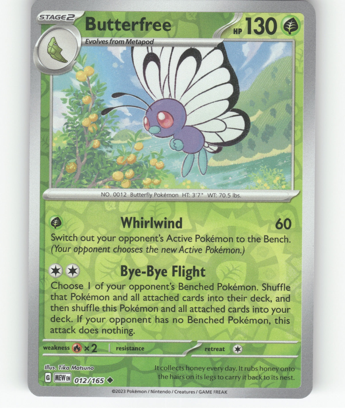 Butterfree Reverse Holo Uncommon SV: Scarlet & Violet 151 012/165 NM