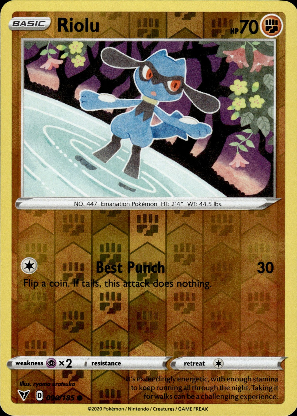 Riolu Reverse Holo Common SWSH04: Vivid Voltage 090/185 NM