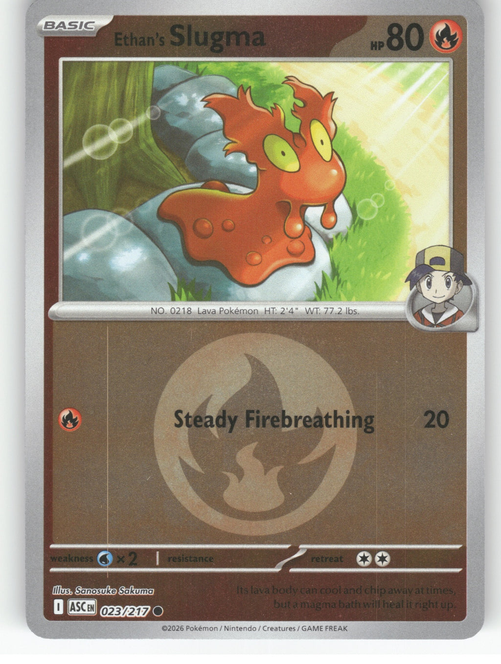 Ethan's Slugma (Energy Symbol Pattern) Reverse Holo Common ME: Ascended Heroes 023/217 NM