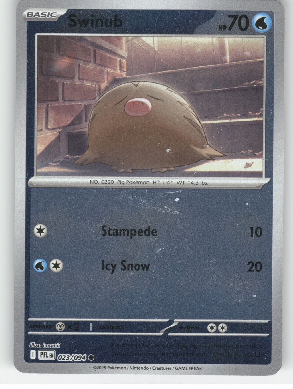 Swinub Reverse Holo Common ME02: Phantasmal Flames 023/094 NM