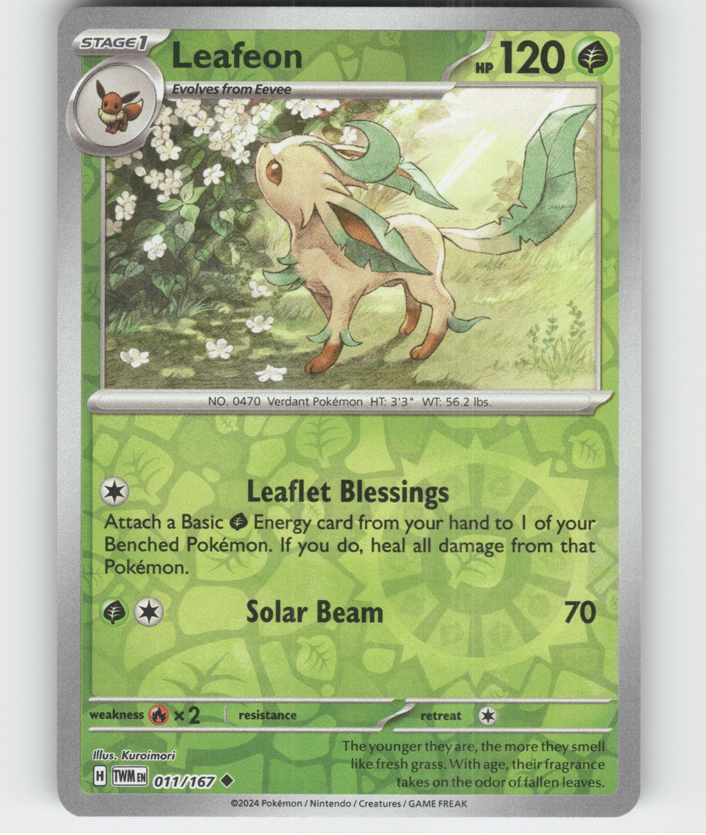 Leafeon Uncommon SV06: Twilight Masquerade 011/167 NM
