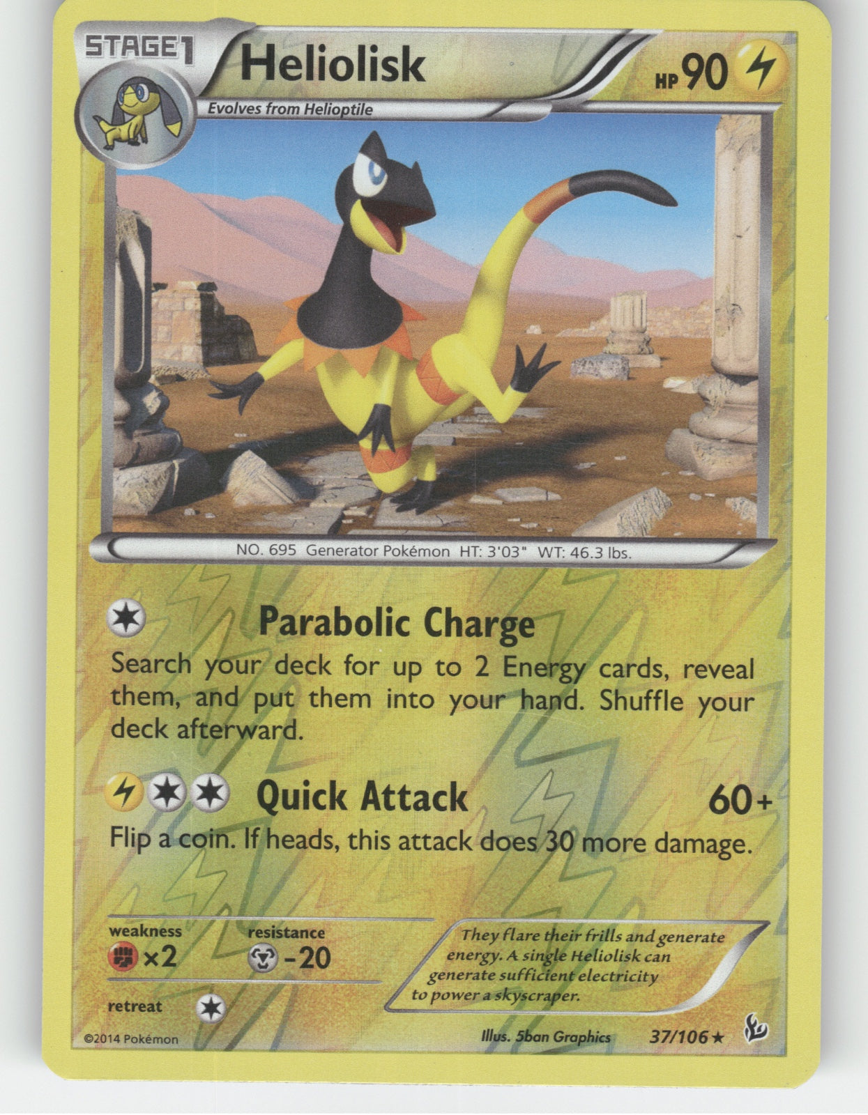 Heliolisk Reverse Holo Rare XY - Flashfire 37/106 NM