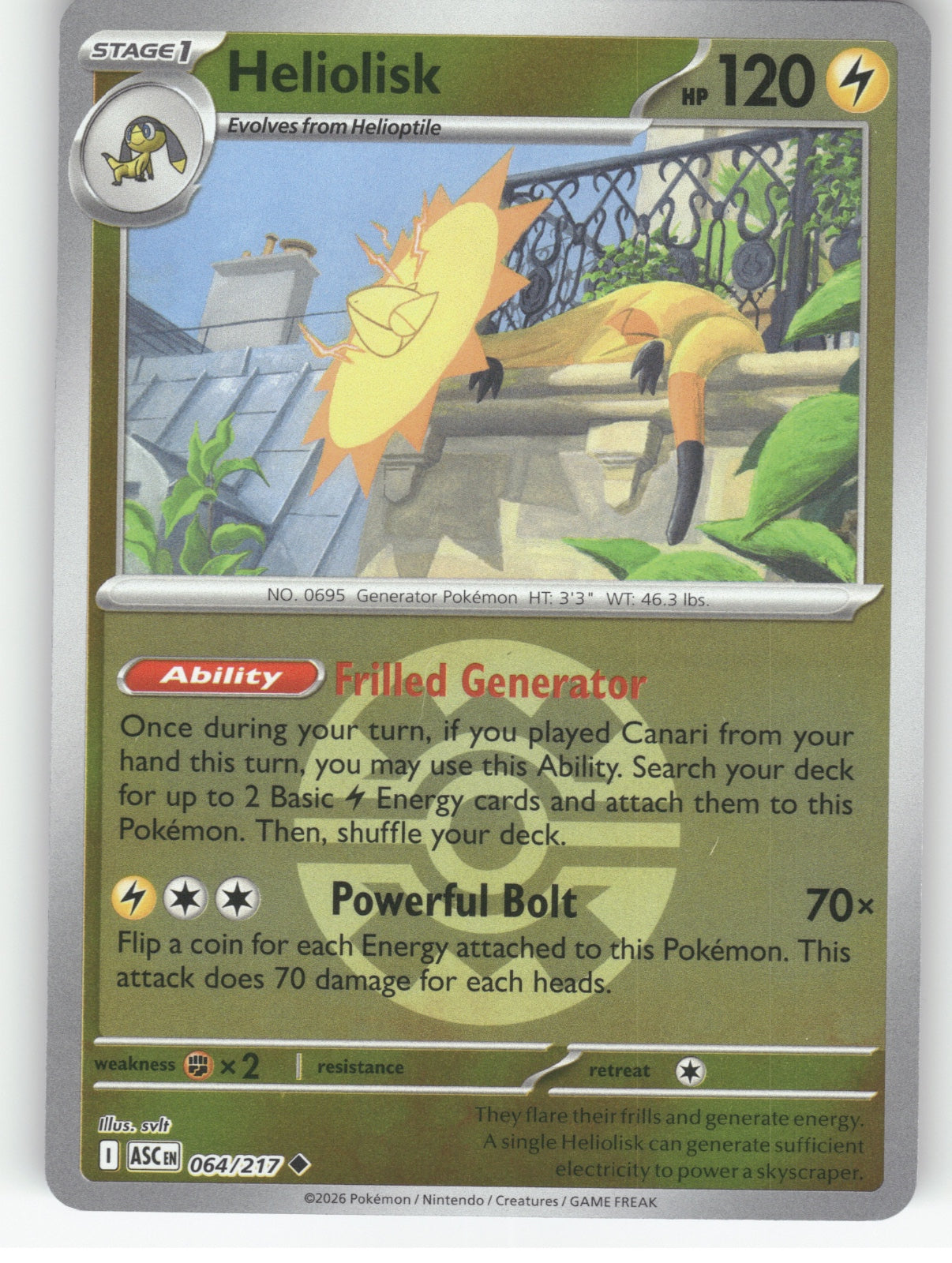 Heliolisk - (Quick Ball) Reverse Holo Uncommon ME: Ascended Heroes 064/217 NM