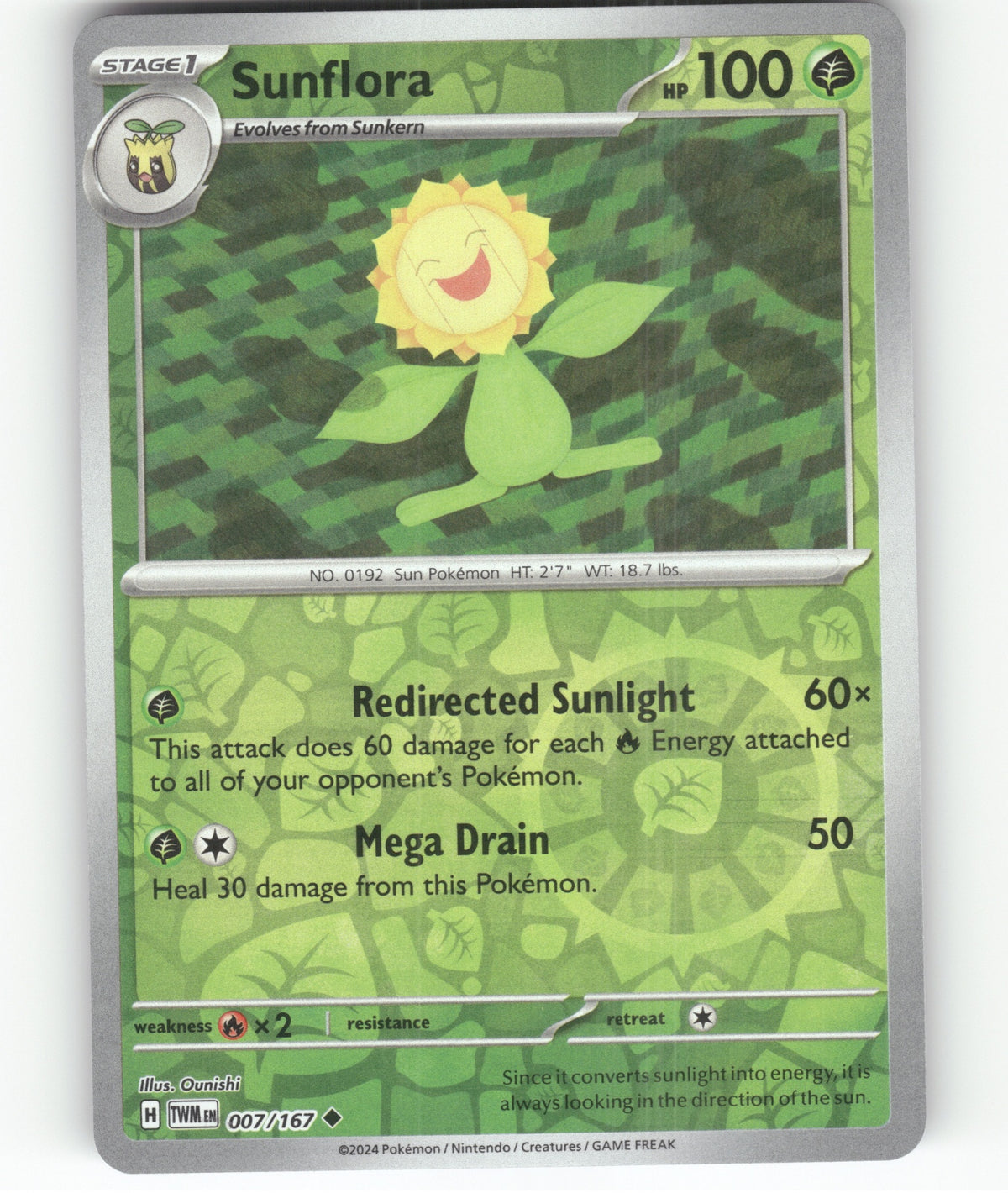 Sunflora Uncommon SV06: Twilight Masquerade 007/167 NM