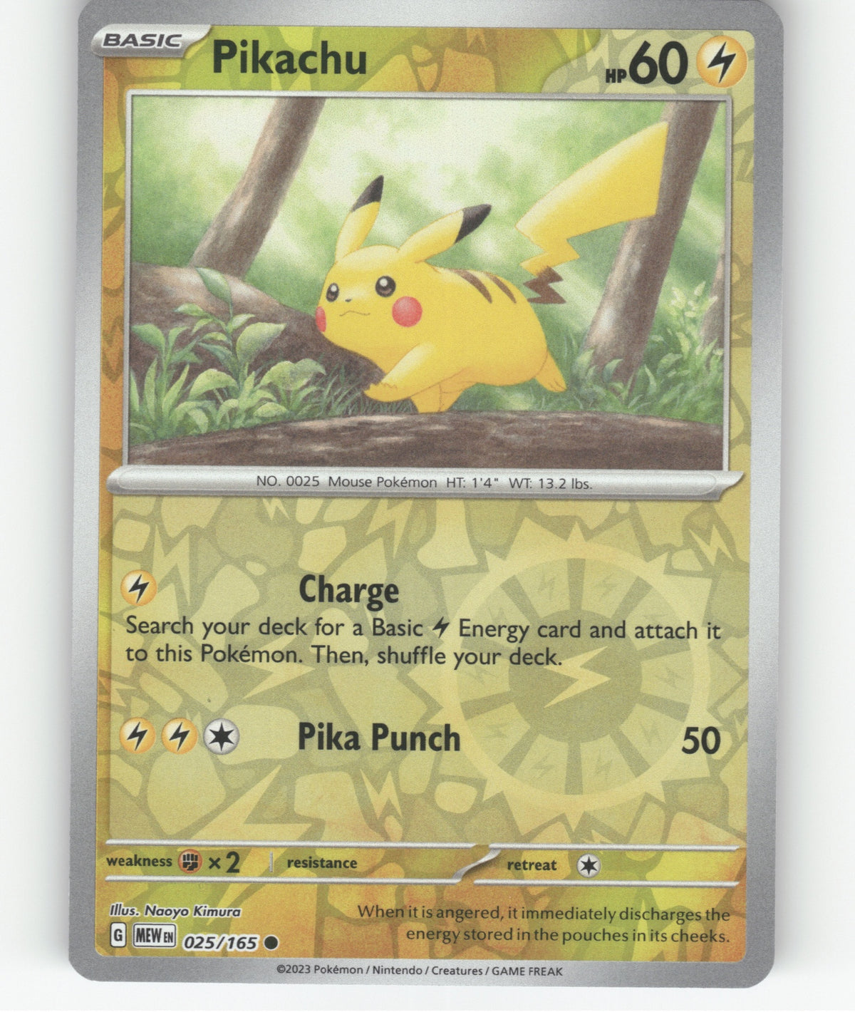 Pikachu Reverse Holo Common SV: Scarlet & Violet 151 025/165 NM
