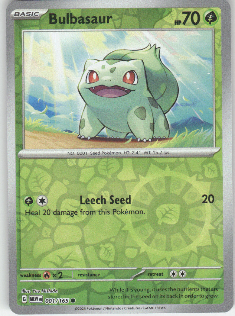 Bulbasaur Reverse Holo Common SV: Scarlet & Violet 151 001/165 NM