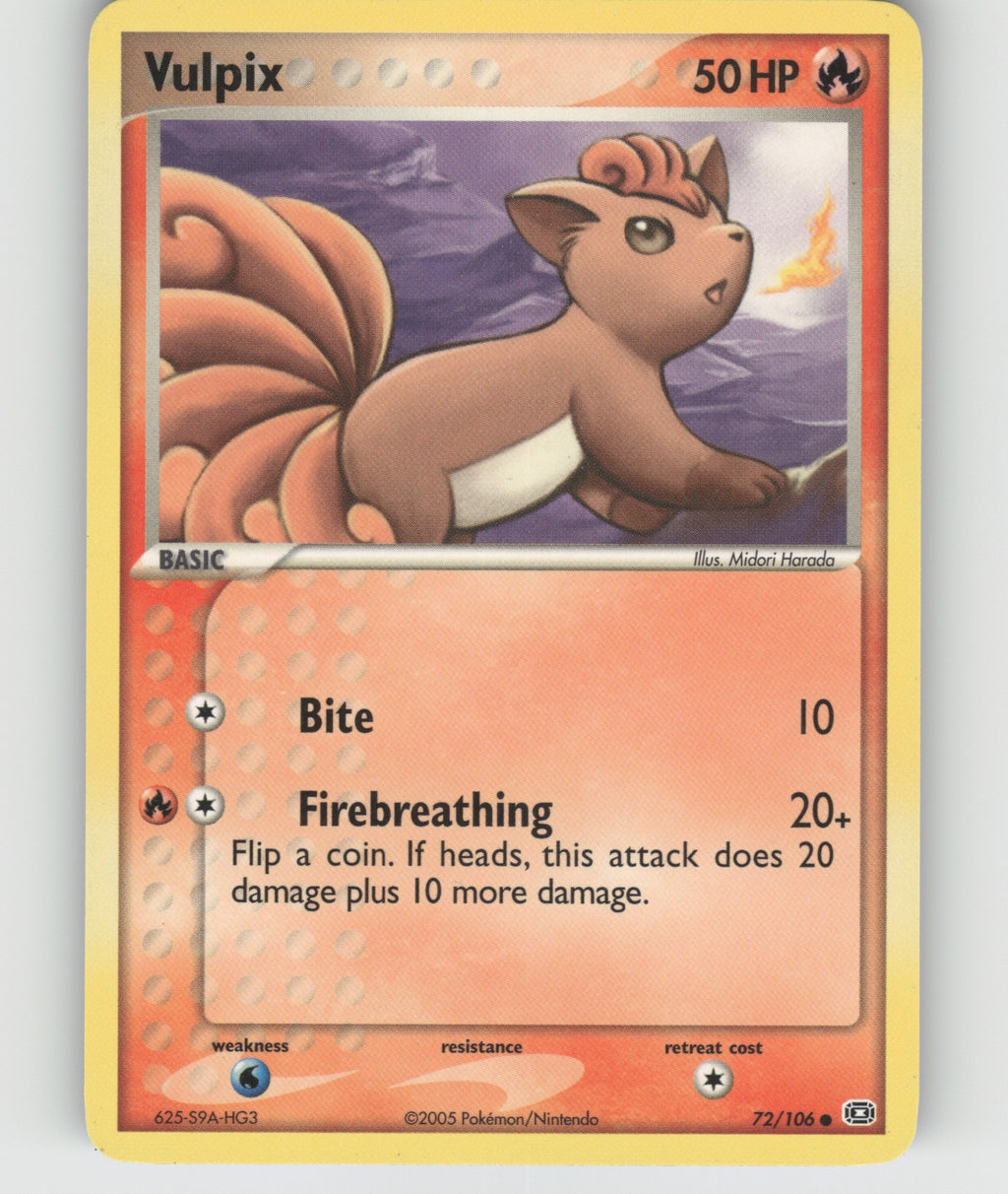 Vulpix Common EX Emerald 72/106 LP