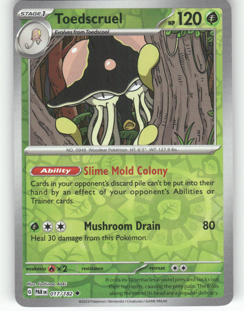 Toedscruel Reverse Holo Uncommon SV04: Paradox Rift 017/182 NM