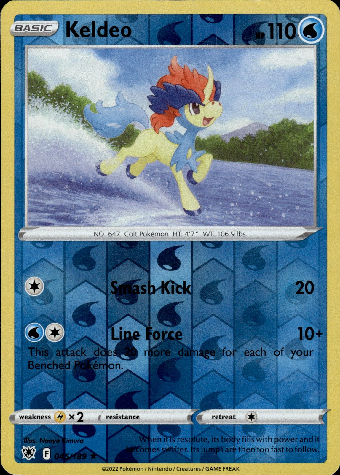 Keldeo Reverse Holo Holo Rare SWSH10: Astral Radiance 045/189 NM
