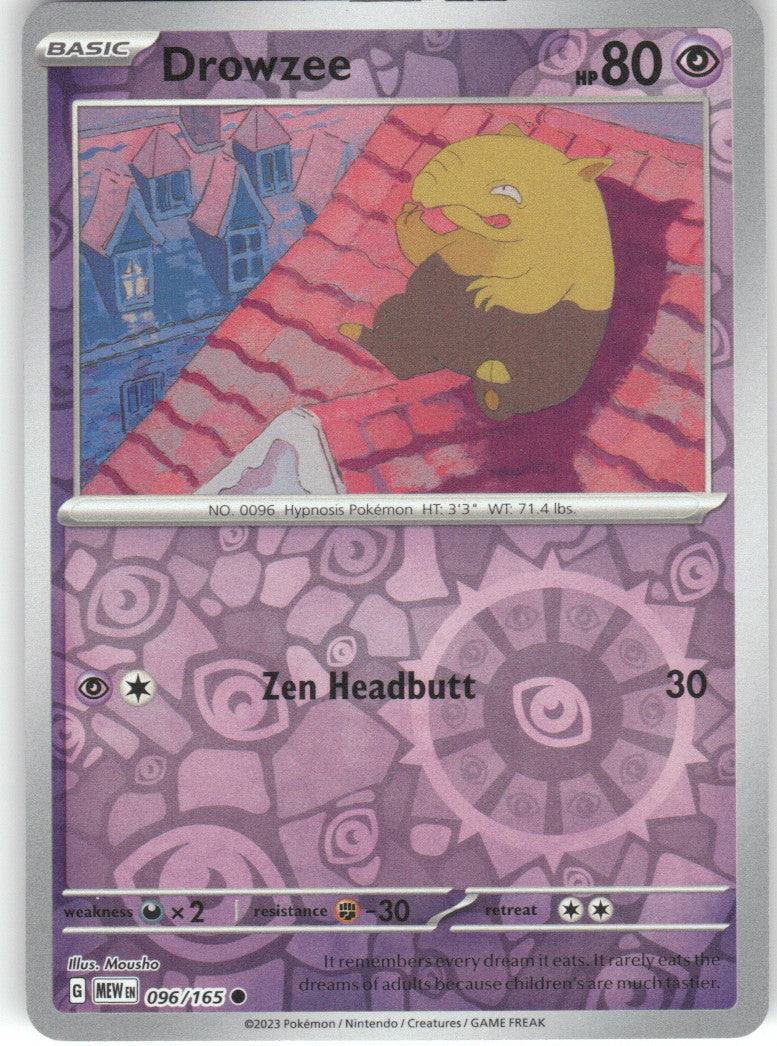 Drowzee Reverse Holo Common SV: Scarlet & Violet 151 096/165 NM