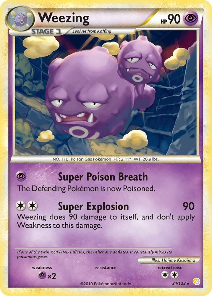 Weezing Rare HeartGold SoulSilver 34/123 LP
