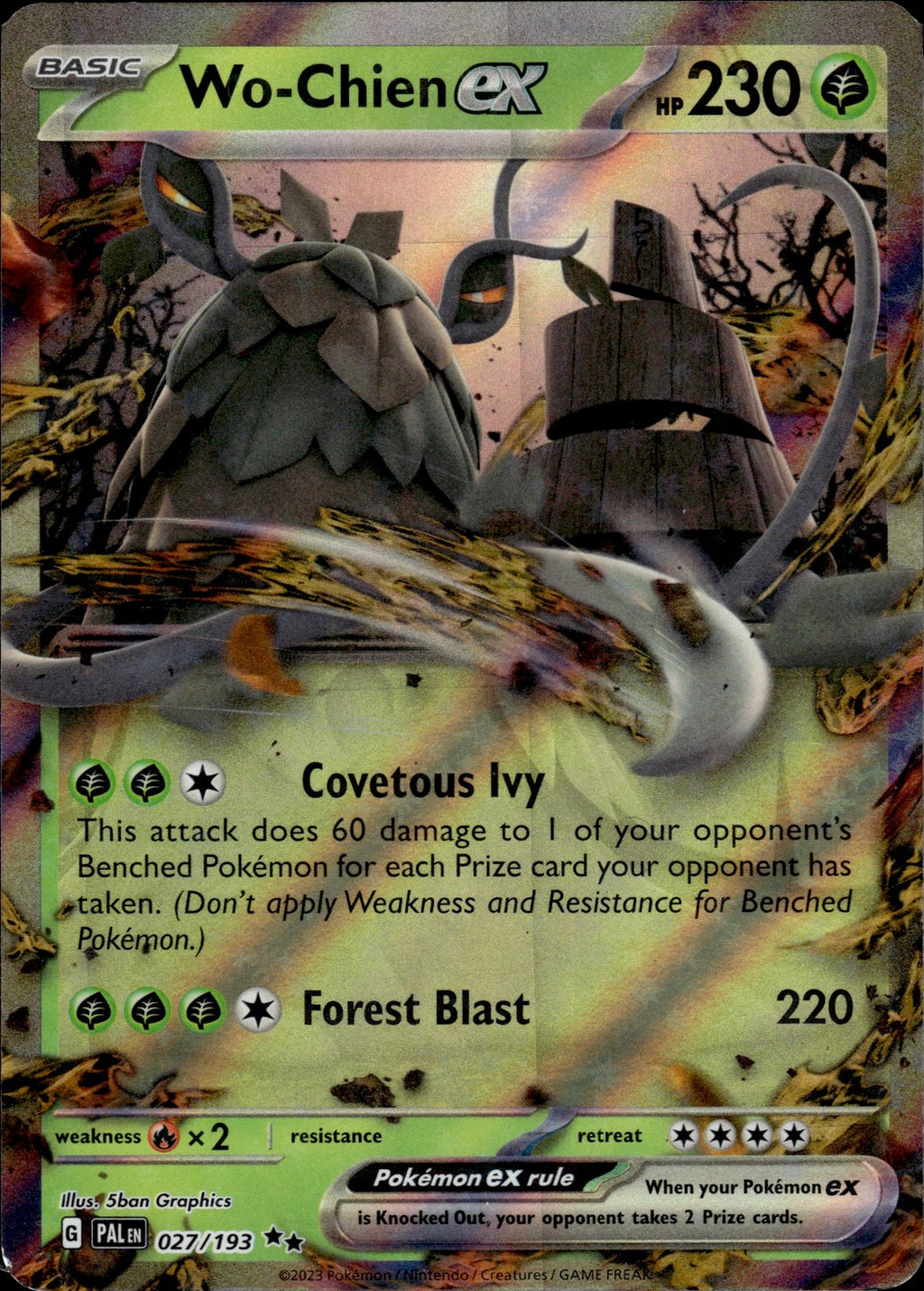 Wo-Chien ex Holo Double Rare SV02: Paldea Evolved 027/193 NM