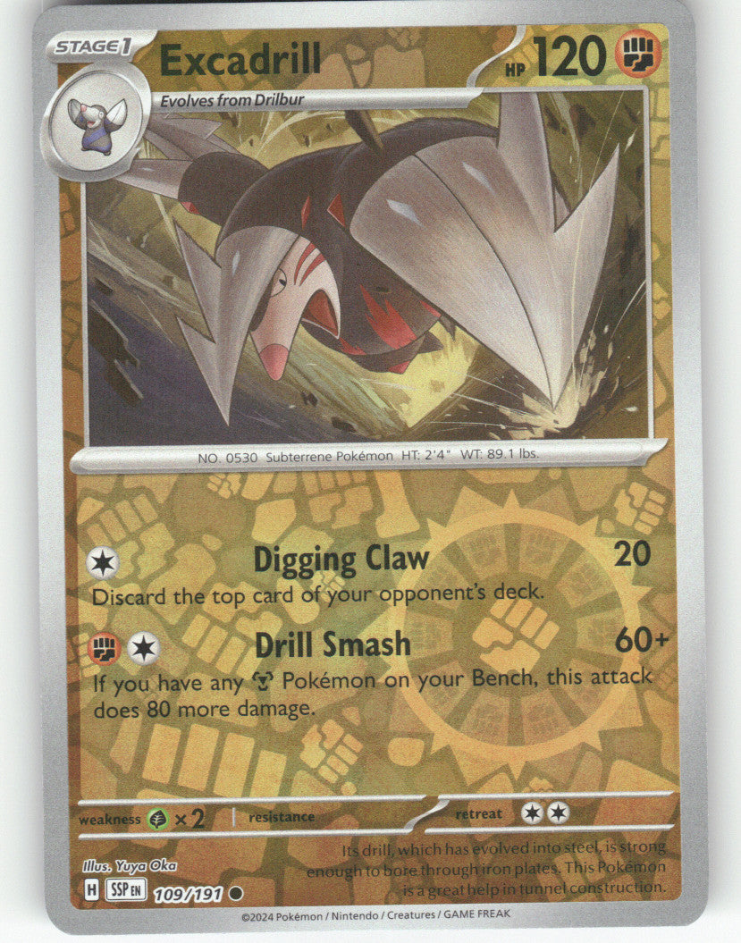 Excadrill Reverse Holo Common SV08: Surging Sparks 109/191 NM