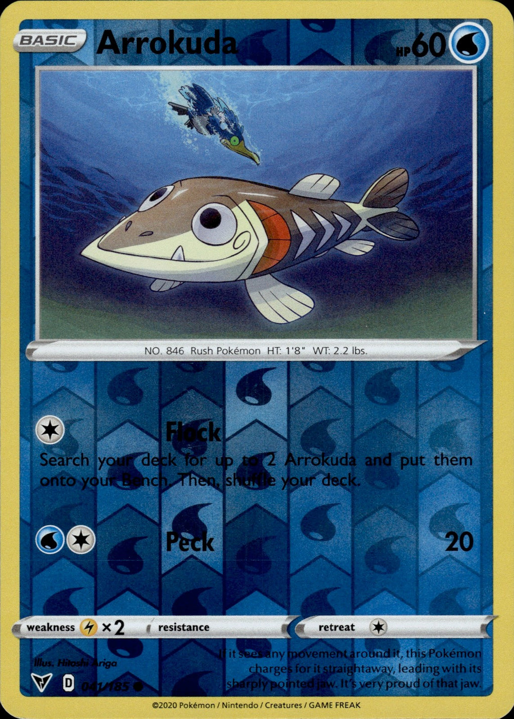 Arrokuda Reverse Holo Common SWSH04: Vivid Voltage 041/185 NM