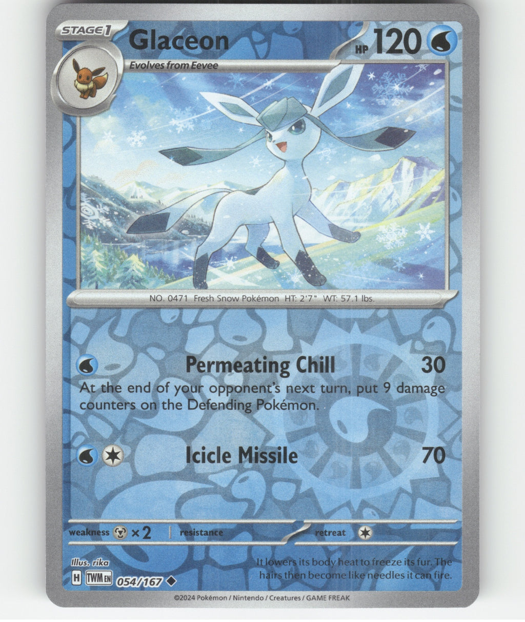 Glaceon Uncommon SV06: Twilight Masquerade 054/167 NM
