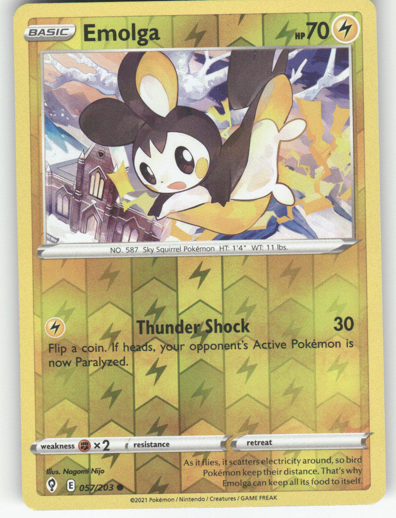 Emolga Reverse Holo Common SWSH07: Evolving Skies 057/203 NM