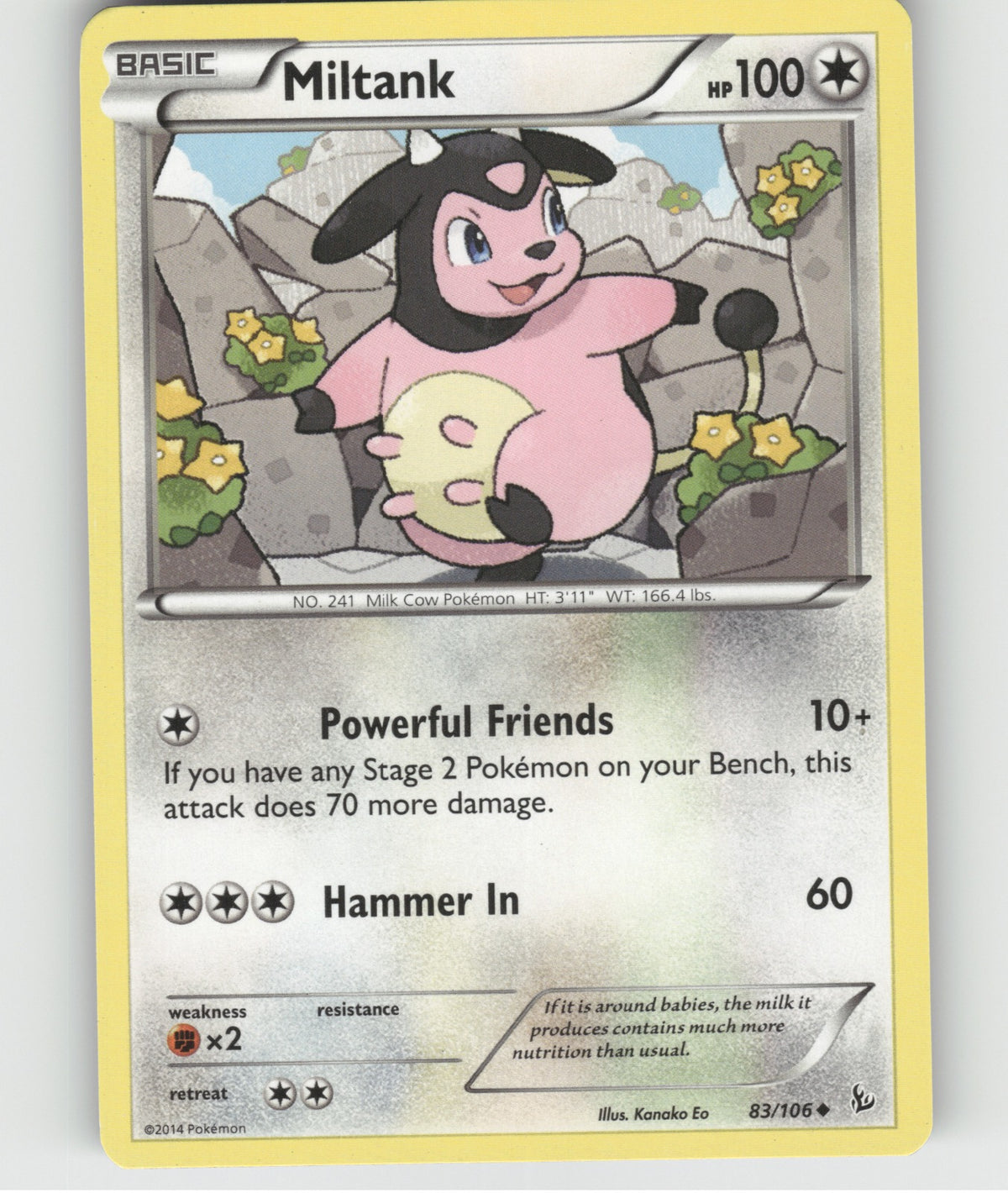 Miltank Uncommon XY - Flashfire 83/106 NM