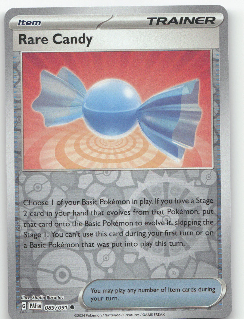 Rare Candy Reverse Holo Common SV: Paldean Fates 089/091 NM