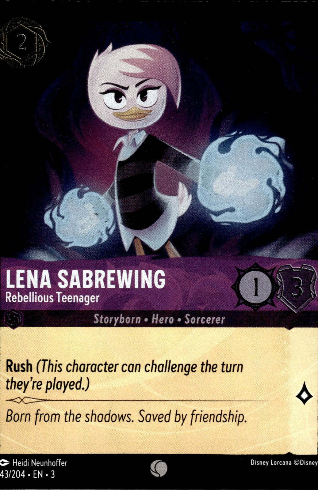 Lena Sabrewing - Rebellious Teenager Cold Foil Into the Inklands 43/204 NM
