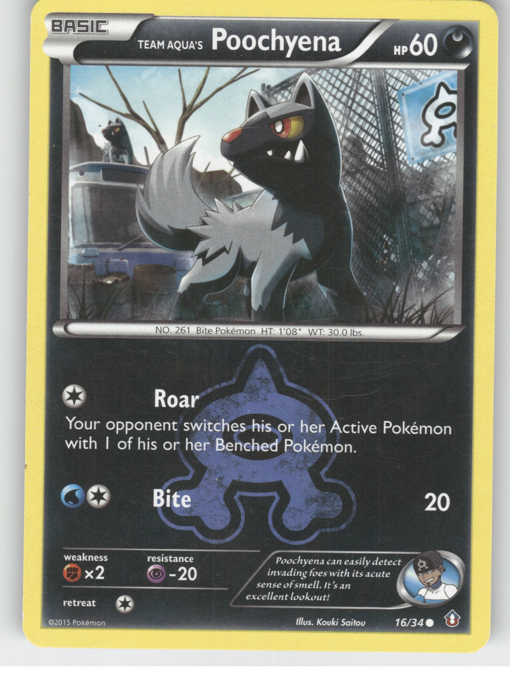 Team Aqua's Poochyena Common Double Crisis 16/34 NM