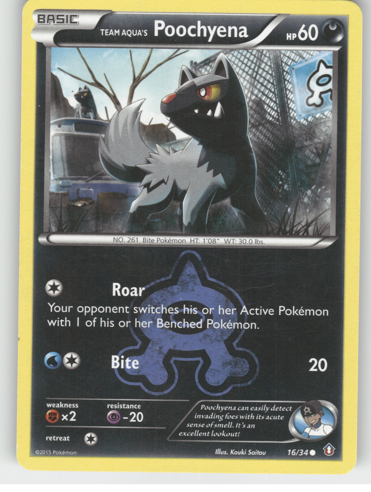 Team Aqua's Poochyena Common Double Crisis 16/34 NM