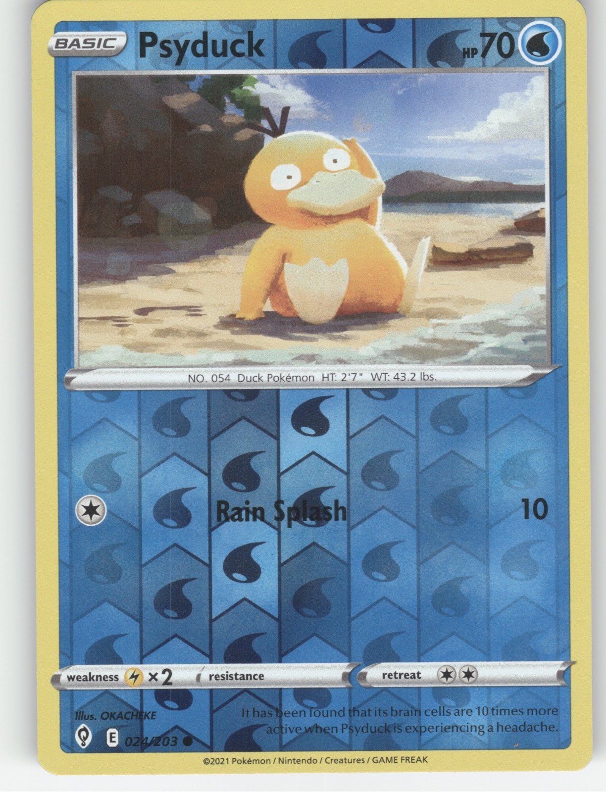 Psyduck Reverse Holo Common SWSH07: Evolving Skies 024/203 NM