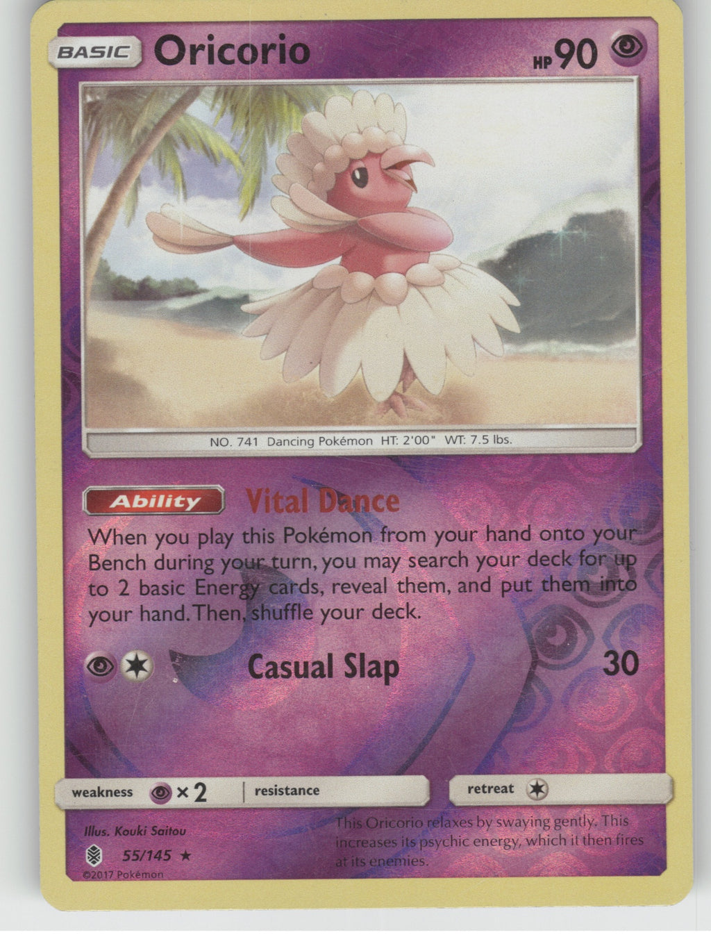 Oricorio (55) Reverse Holo Rare SM - Guardians Rising 55/145 NM