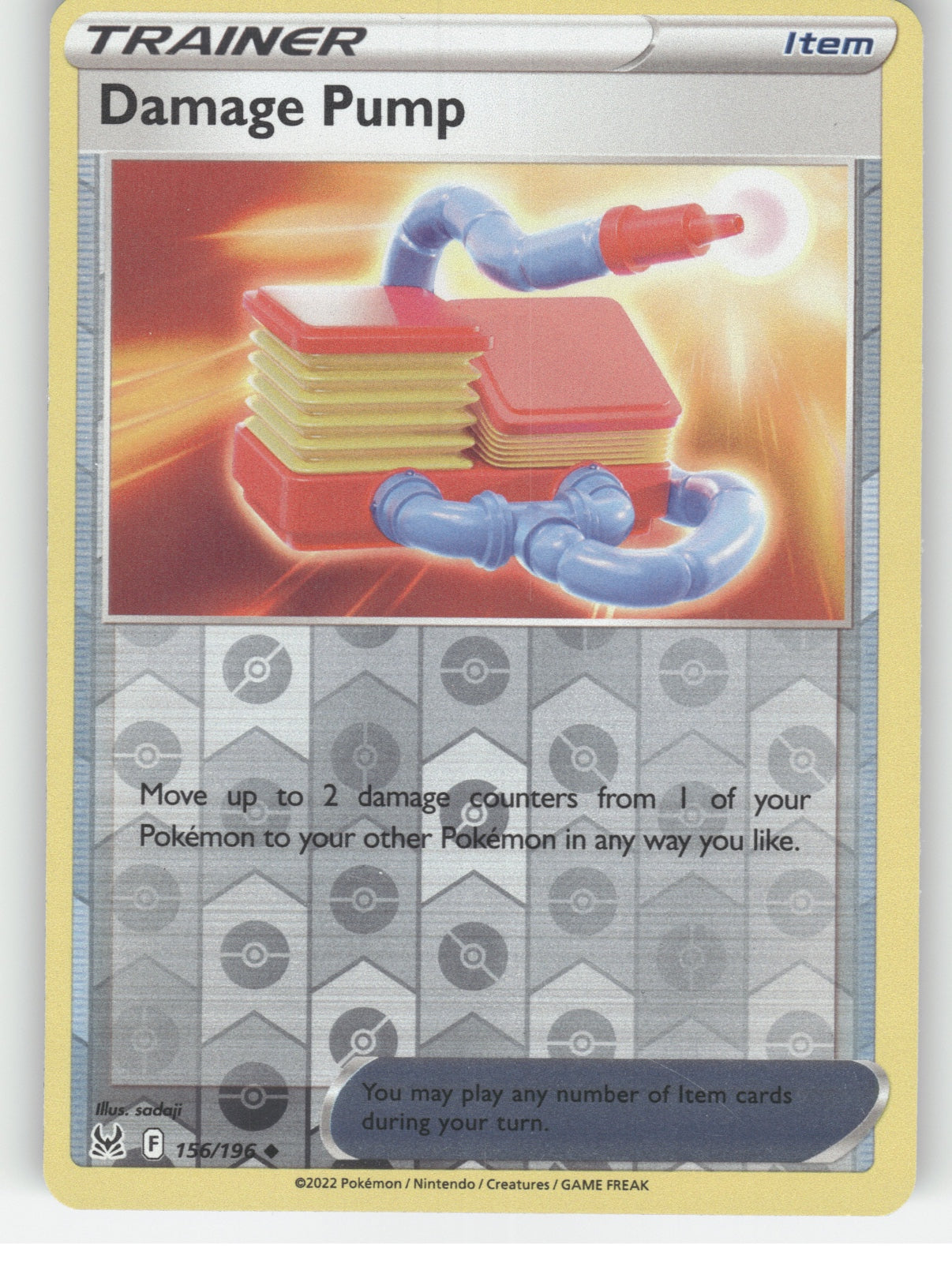 Damage Pump Reverse Holo Uncommon SWSH11: Lost Origin 156/196 NM