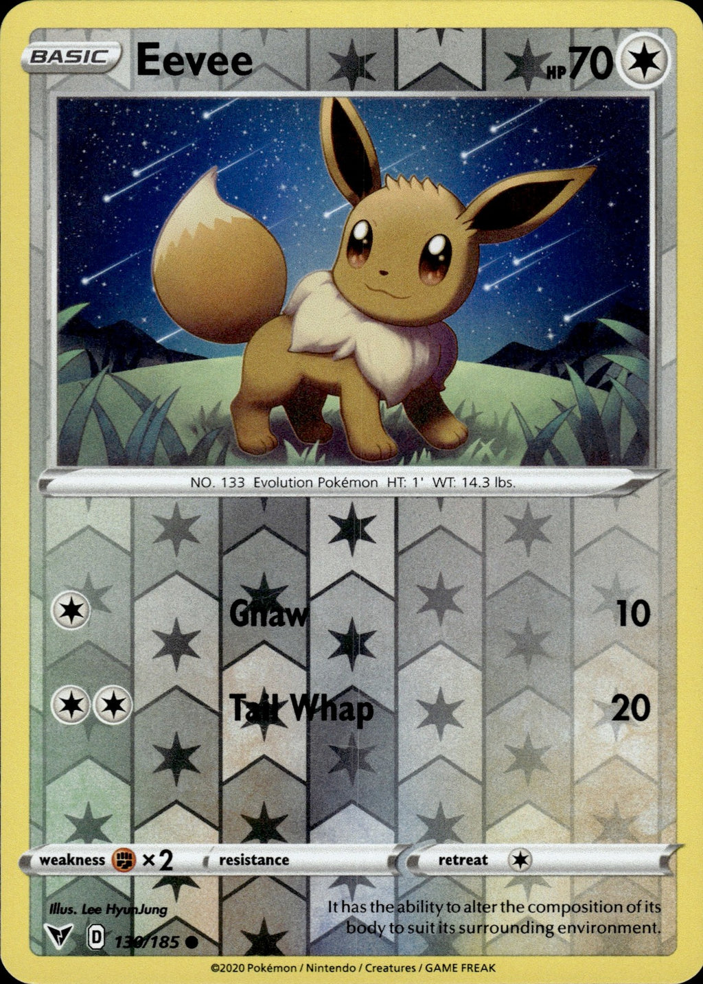 Eevee Reverse Holo Common SWSH04: Vivid Voltage 130/185 NM