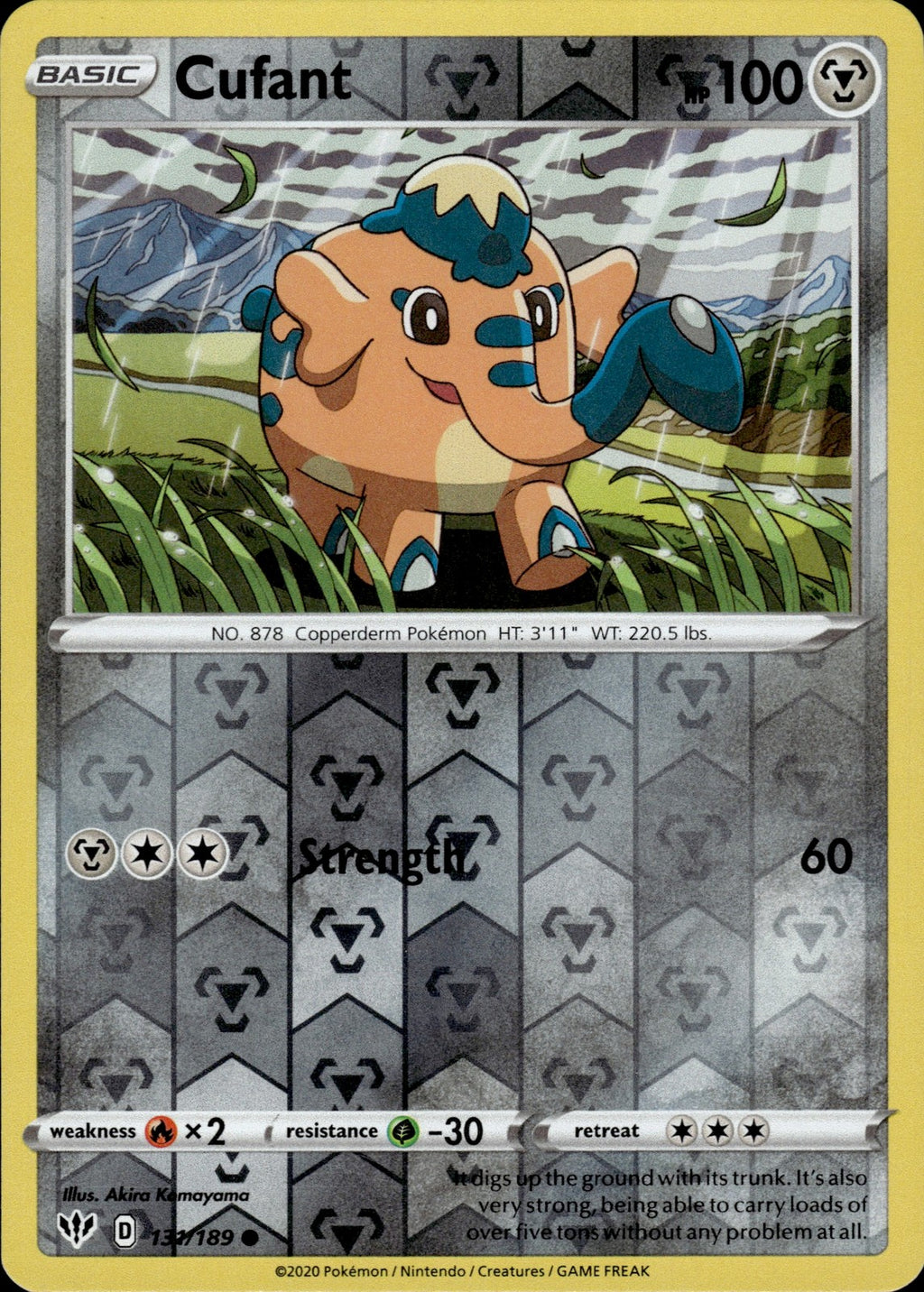 Cufant Reverse Holo Common SWSH03: Darkness Ablaze 131/189 NM