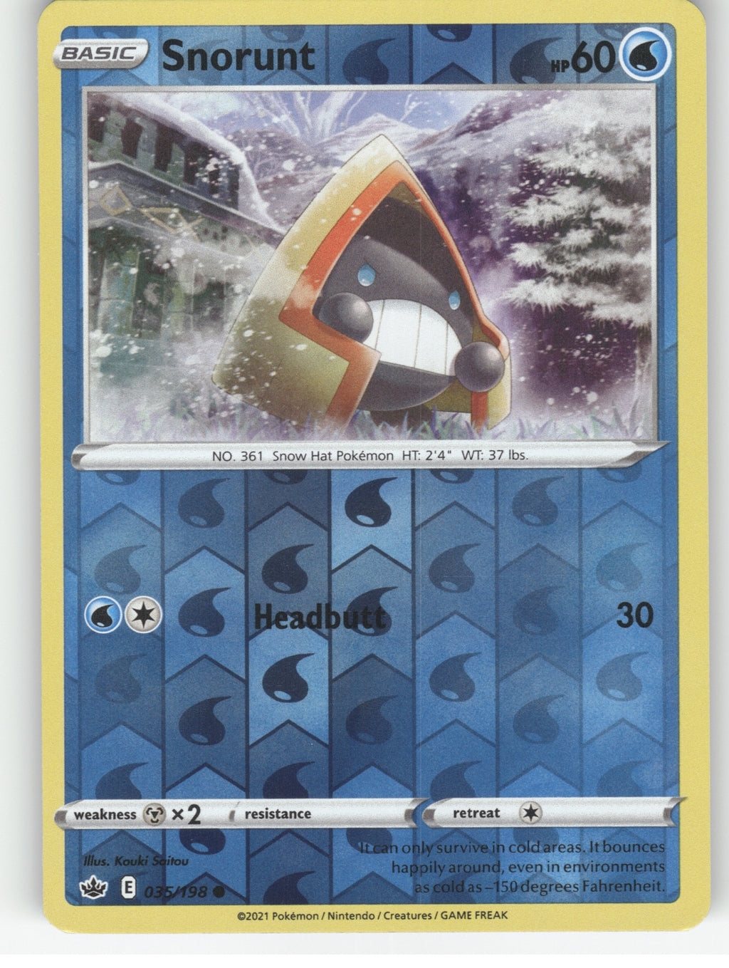 Snorunt Reverse Holo Common SWSH06: Chilling Reign 035/198 NM