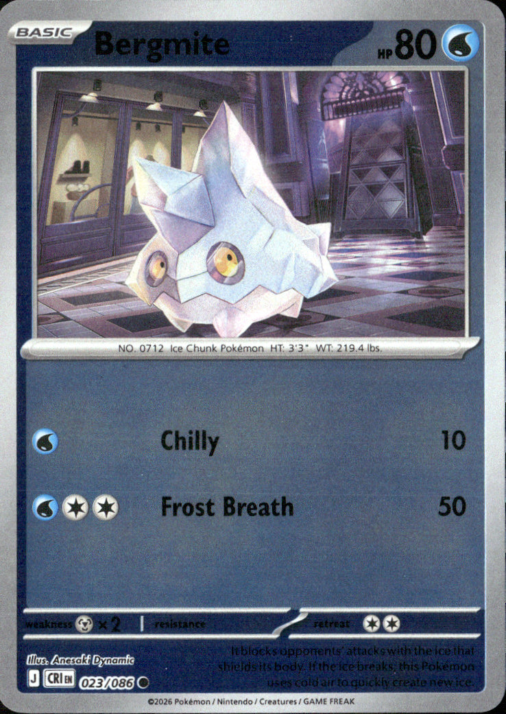 Bergmite Reverse Holo Common ME04: Chaos Rising 023/086 NM
