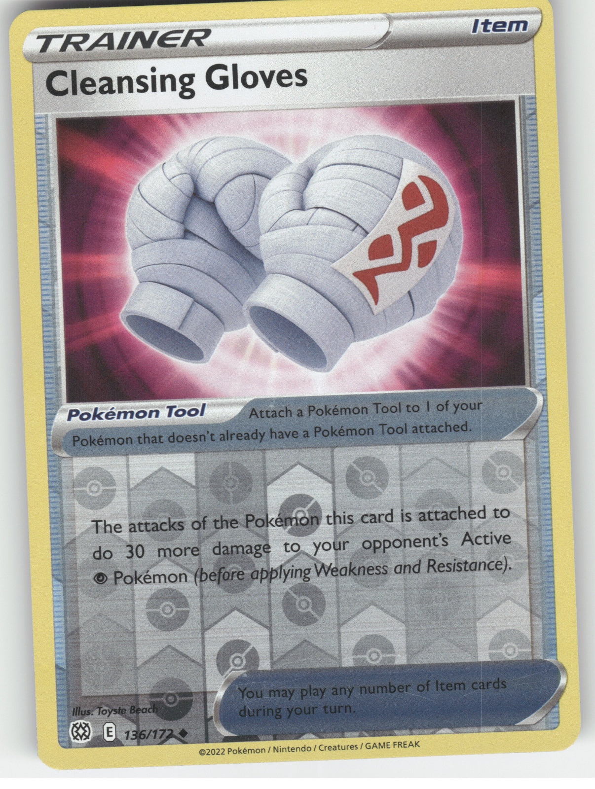 Cleansing Gloves Reverse Holo Uncommon SWSH09: Brilliant Stars 136/172 NM