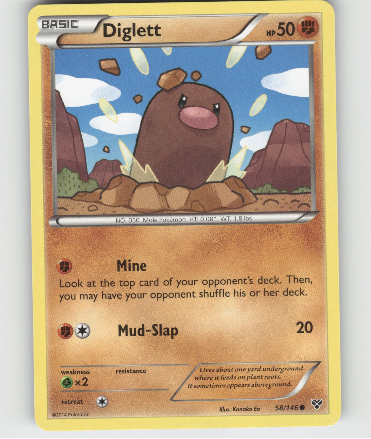 Diglett Common XY Base Set 58/146 LP