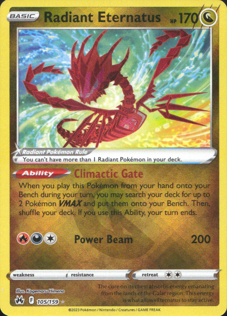 Radiant Eternatus Holo Radiant Rare SWSH: Crown Zenith 105/159 NM