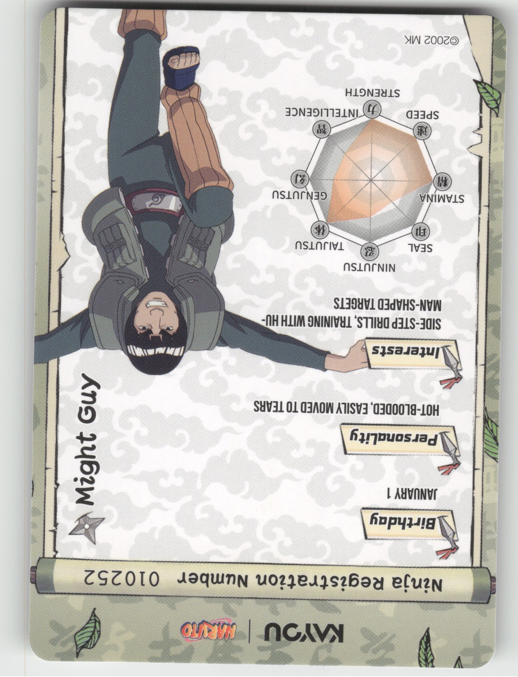 Might Guy Base SR Earth Scroll Series 1 002L2 NM back