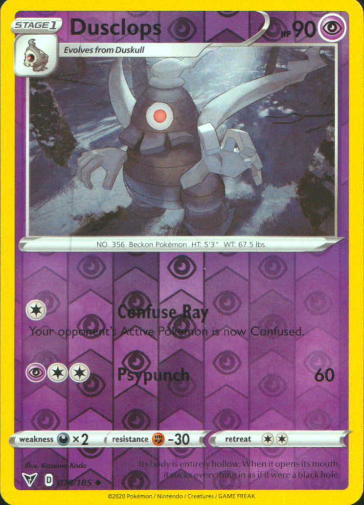 Dusclops Reverse Holo Uncommon SWSH04: Vivid Voltage 070/185 NM